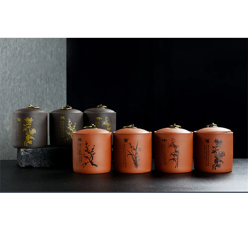 Ретро керамическая банка для чая кухонная коробка хранения специй контейнер
