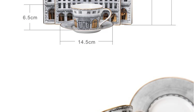 Золотой Neuschwanstein Fornasetti чайная чашка нордическая кость Золотое окно Ретро лебединый замок Классический ветер кофейная чашка блюдце кофейная кружка