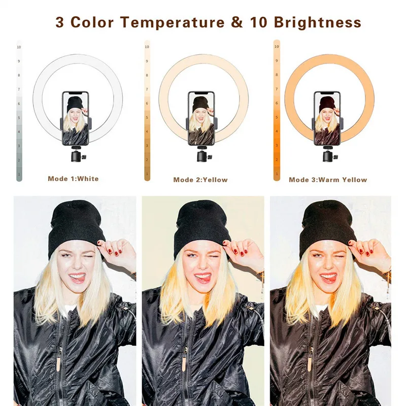Goedkoop 16 26 Cm Usb Led Light Ring Fotografie Flash Lamp Met 130 Cm Statief Stand Voor Make Youtube Vk Tik tok Video Dimbare Verlichting