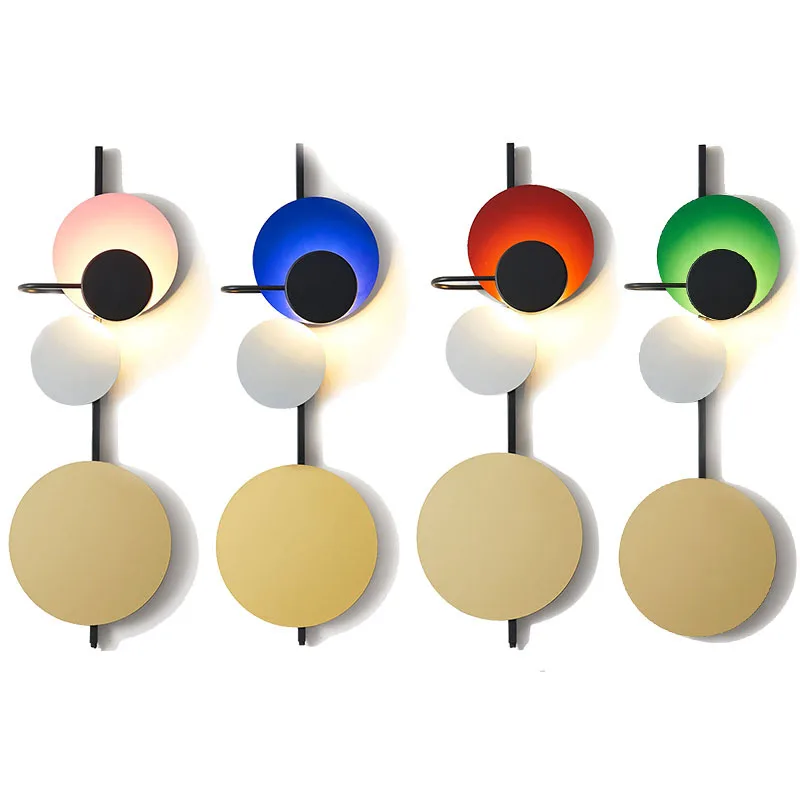 

Bedroom Bedside LED Planet Wall Light Nordic Simple Creative bracket light Cafe Milk Tea Shop Chic Warm Colorful Wall Light
