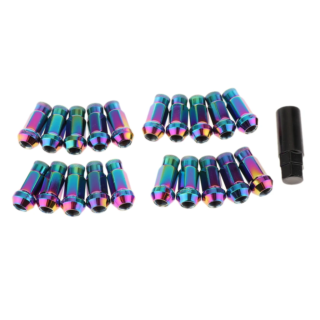 Racing Tuner Lug Nuts Extended M12x1.25mm 20pcs 60mm Wheel Nut