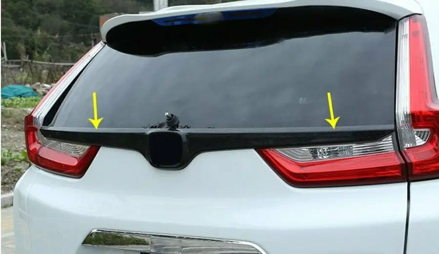 

Black Carbon Fiber style Rear Door Trunk Frame Cover Trim For Honda CRV 2017-18