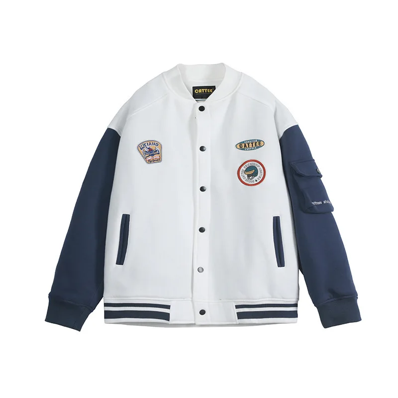 

Wesley Studio 2020 Spring Applique Stand Collar Baseball Uniform Jacket Men's Country Popular Brand Casual Coat Tops
