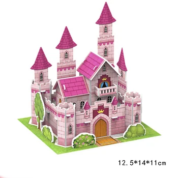 

3D puzzle educational toys DIY handmade puzzle building house castle animal paper model puzzle for children boy girls gifts