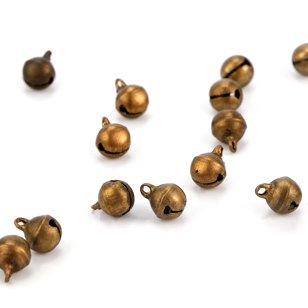 100Pcs Bronze Metal Jingle Bells Loose Beads Festival Party Decor Percussion Instruments Pendant Bell DIY Crafts Accessories,hand bell,children percussion instruments