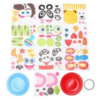

Children Creative Paper Tray Painting DIY Material Stickers Tray DIY Hand Painting Toys for Children Gift (Style A)