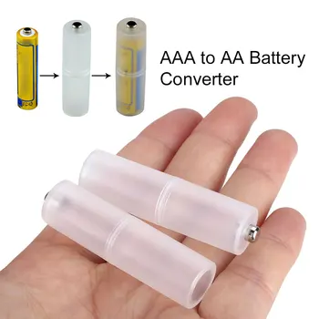 

2pcs Mini Battery Adapter AAA To AA/ AA to C Size Household Battery Converter Home Trip Large Strength Bettery Holders