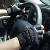 PU Black Leather Gloves Fingerless Summer Women Mittens Gloves Non-Slip Work Gloves Fashion Men Fingerless Gloves Bicycle ► Photo 2/6