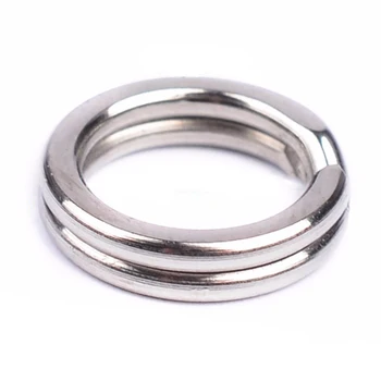 

100Pcs Durable Double Loop Hot Split Ring Fishing Tackle Stainless Steel Hook Connector 14mm