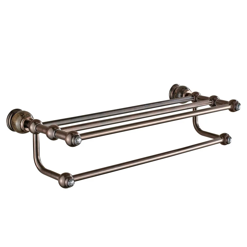 

MADICA 63.2*24.8*14.8cm Double Towel Racks For Shower Room Towel Rack Metal Nail Bronze Towel Rack Hanger Vintage Brass Toallero