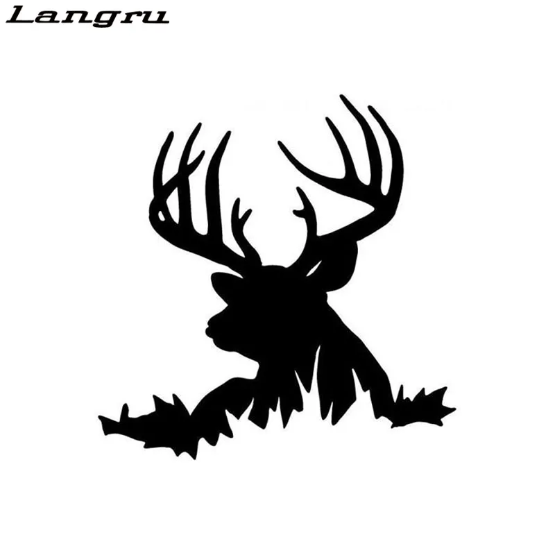 Langru 14 9*15 2 см Олень в траве автомобильные наклейки аксессуары для охоты с