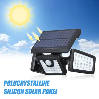 

3Head 70 LED Solar Light Outdoor Solar Lamp PIR Motion Sensor Wirelessly Wall Light Waterproof Solar Powered Sunlight for Garden