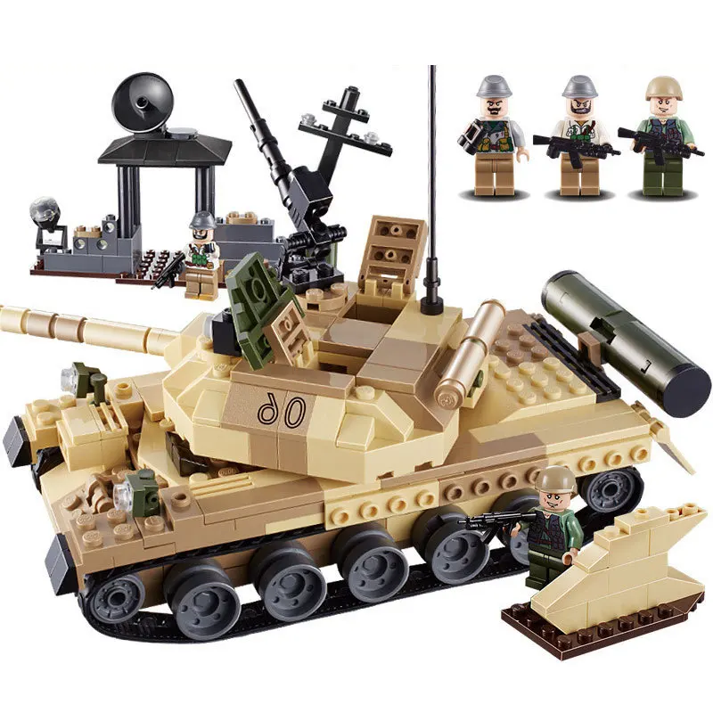 

Goood puzzle insert and assemble military building blocks armed raid/T-62 tank children's play tools 600019A free shipping