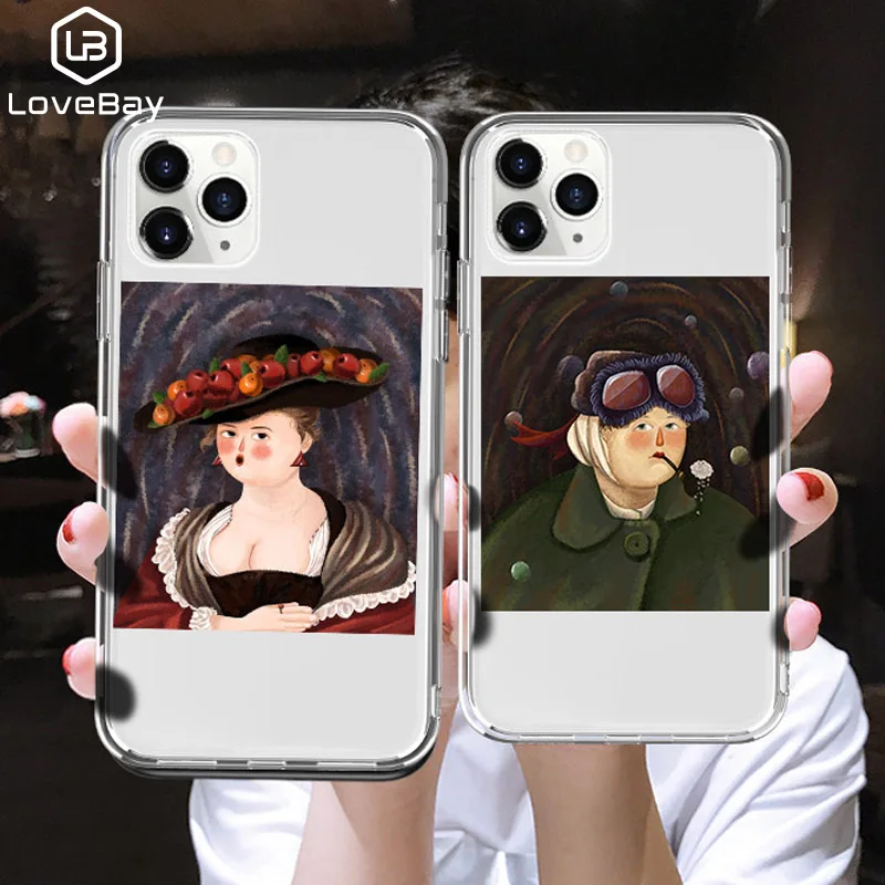 Прозрачный чехол Lovebay с художественным рисунком для iPhone 11 Pro Max X XS XR Xs 6 6s 78 Plus