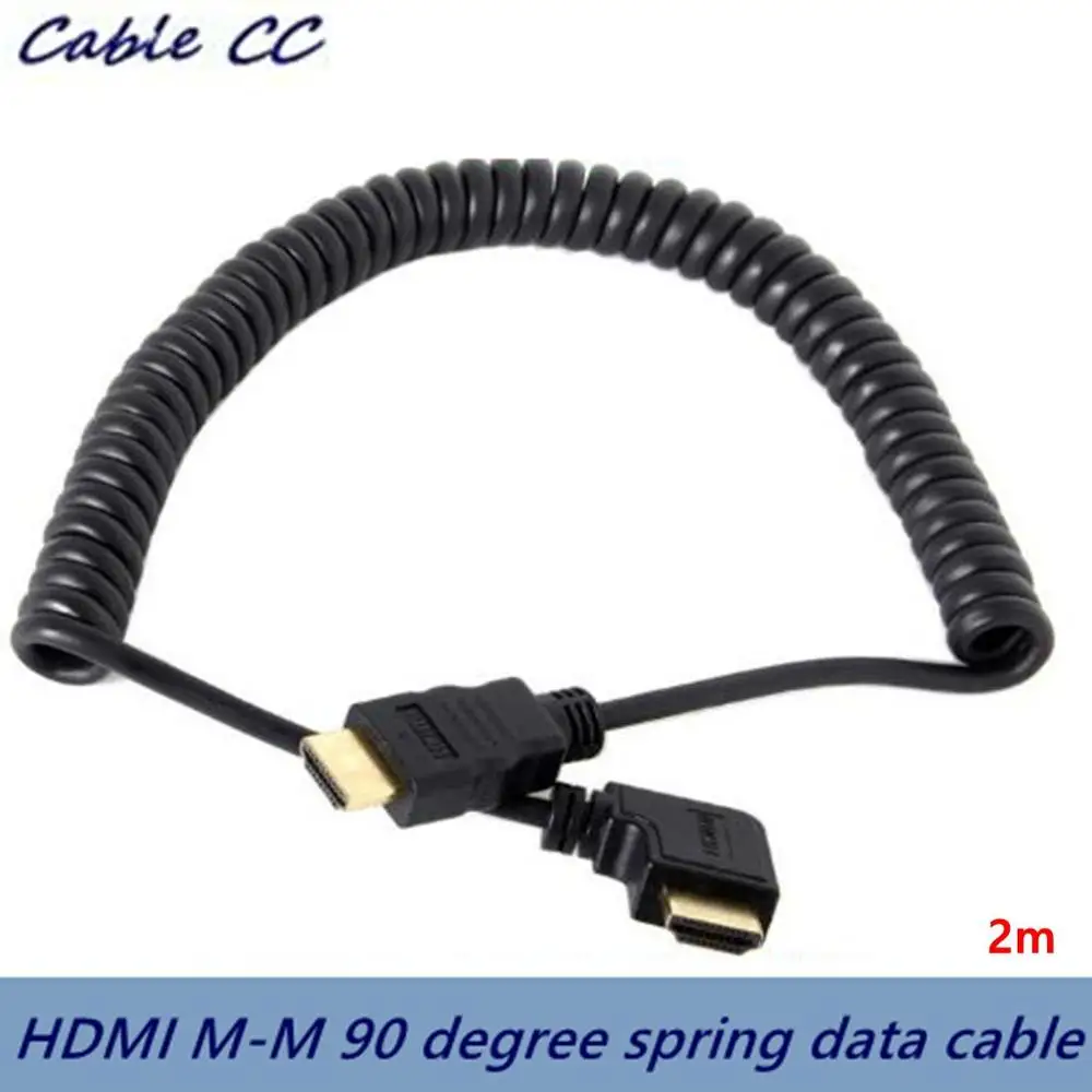 Эластичный спиральный кабель HDMI V1.4 1080P 3D из чистой меди левый и правый угловой 2 0 м
