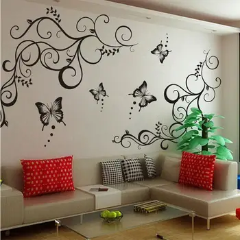 

Vinyl Wall Decal Stickers Waterproof Cartoon Butterfly Flower Leaf Art DIY PVC