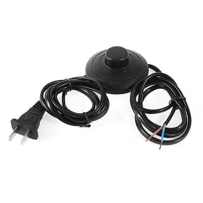 

US Plug AC125V 3A Plastic Foot Switch 180cm Long Power Cord Black