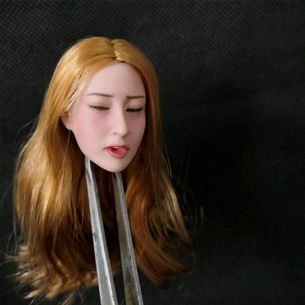 Details about / 1//6 Asian Beauty Girl Black Long Hair Head Sculpt Carved for 12/" Female Body