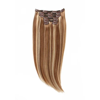 VSR 120g 150g Double Drawn Thick Machine Remy Hair Natural Clip Ins 7pcs/set 8pcs/set Remy Human Hair Clip In Hair Extension 6