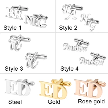 

Personalized Letter Name Cufflinks Custom Initials Cuff links Buttons Wedding Gifts LOGO Mens Shirt Cufflink Men Jewelry Cuffs