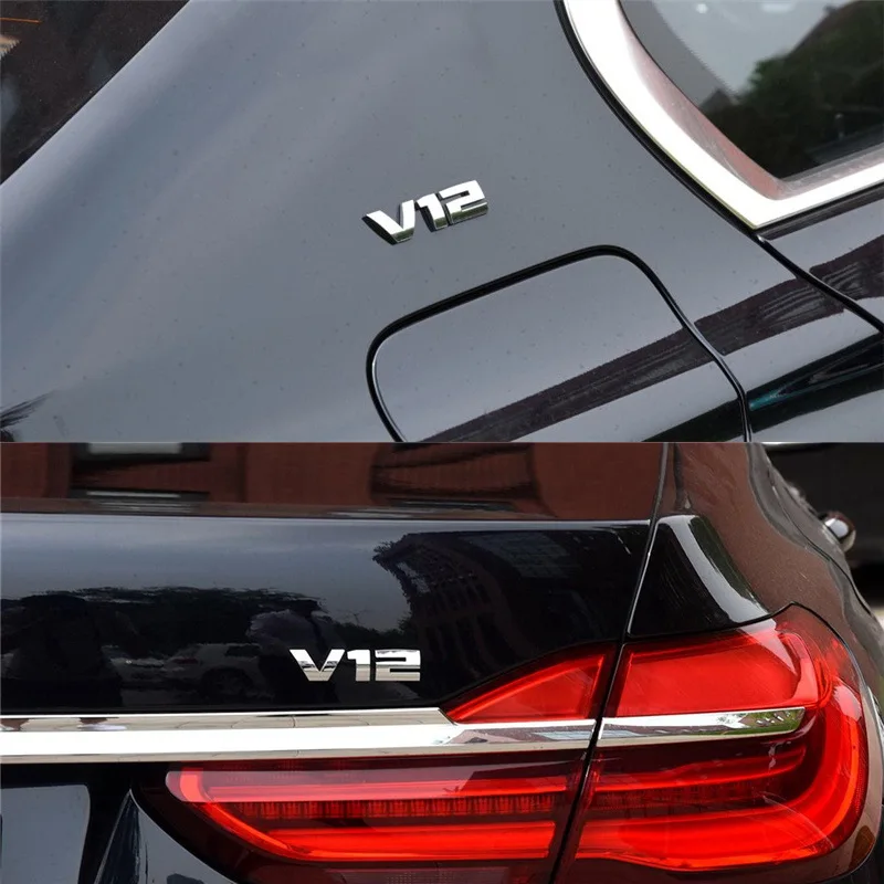 

ABS Plastic Chrome Plated V12 Car Sticker Emblem Badge Embleme Emblema Logo