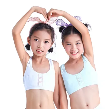 

New Style Plexus Summer GIRL'S Sports Vest Solid Color Pure Cotton Development Period Girls Students Underwear