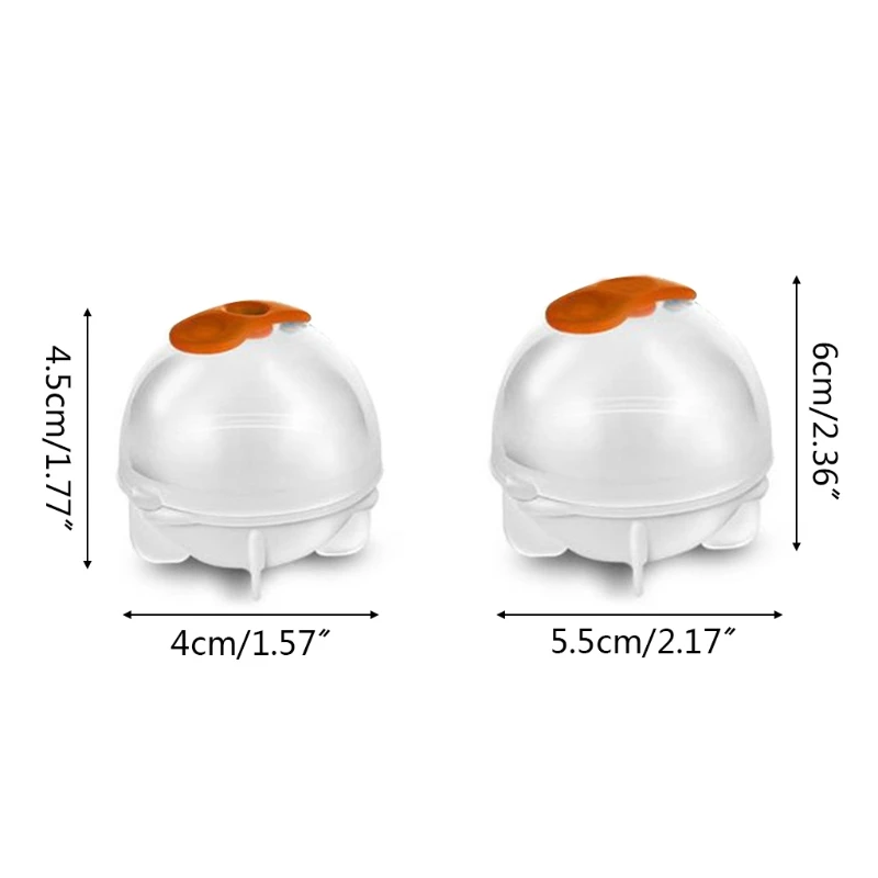 H55A Round Ice Cube Molds Whiskey Ice Sphere Maker Balls 4 Pack for Whiskey Bourbon