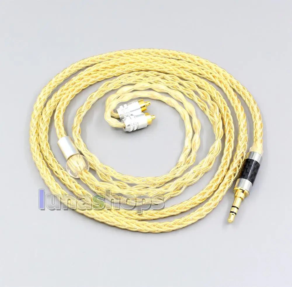 

LN006489 3.5mm 2.5mm 4.4mm 8 Cores 99.99% Pure Silver + Gold Plated Earphone Cable For Sony IER-M7 IER-M9 IER-Z1R