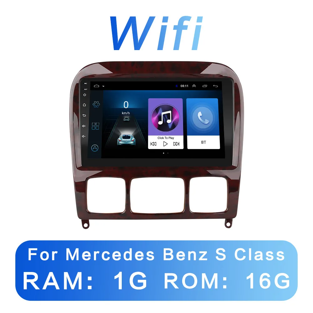 Mercedes-UI1-1G 2G+ 32G DSP Android 8,1 4G чистая Автомобильная Радио мультимедийный плеер для Mercedes Benz S Class W220 S280 S320 S350 S400 S430 S500 S600 AMG - Цвет: Mercedes-UI1-1G