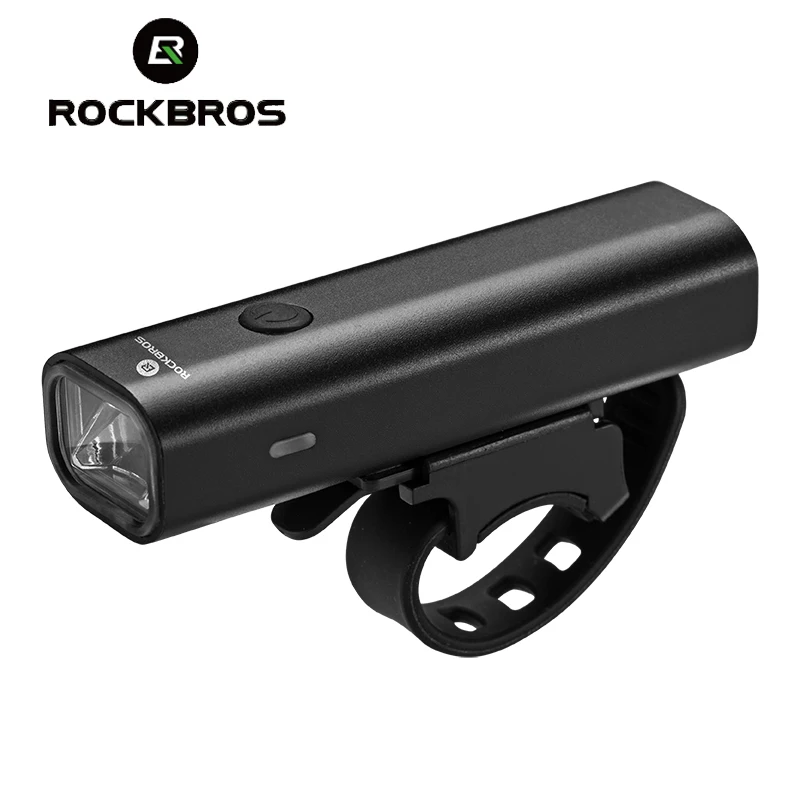 

ROCKBROS Ultralight Bike Headlight Rechargeable Bicycle Flashlight Waterproof LED Lamp Aluminum Matte Black Cycling Safety Light