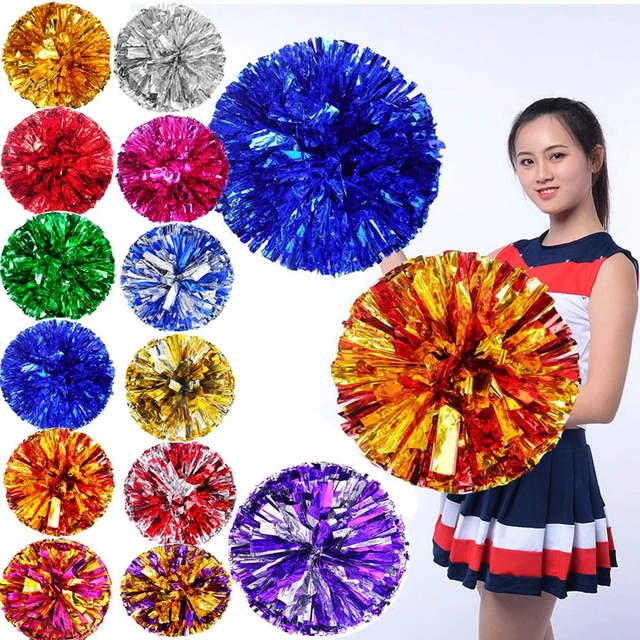 2pcs Rainbow Plastic Cheerleader Pom Ppom Girl Cheer Refueling Props  Cheerleading Pompon Pompoms Baton Hhandle NonFading