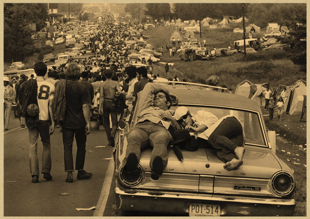 Woodstock рок музыкальный фестиваль/ретро крафт бумага декоративная живопись