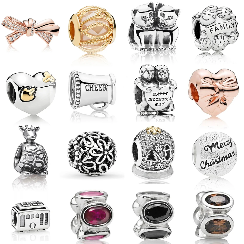 NEW 100% 925 Sterling Silver 1:1 Giraffe Cable Car Love Kittens Charm Fit DIY Original Bracelet Jewelry The Factory Wholesale | Украшения и