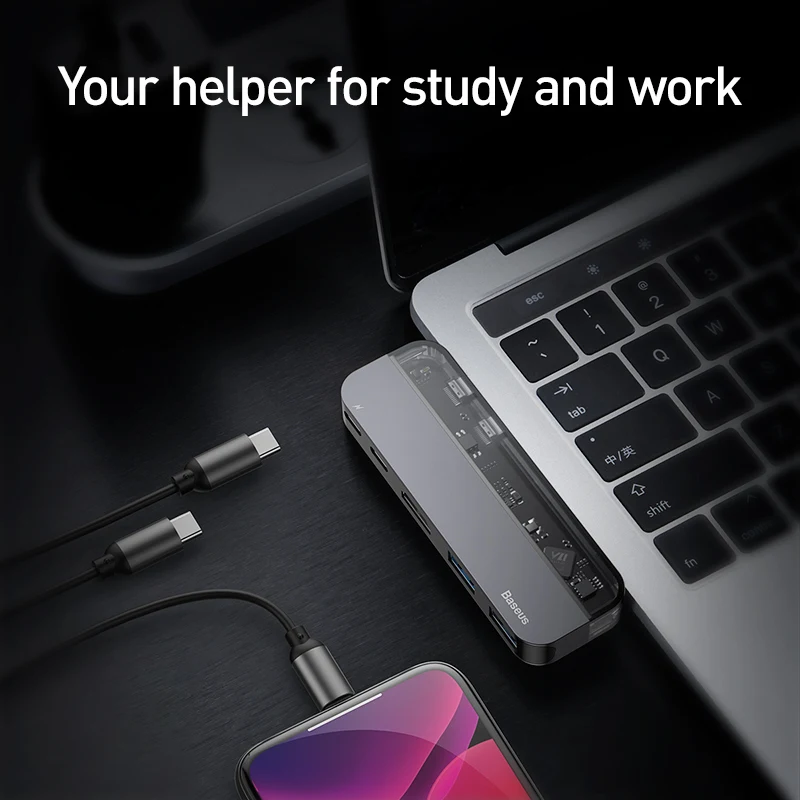  Baseus USB 3.0 HUB Type C HUB Port HDMI SD/TF Docking Station for Microsoft Surface Pro 4/5/6 USB S