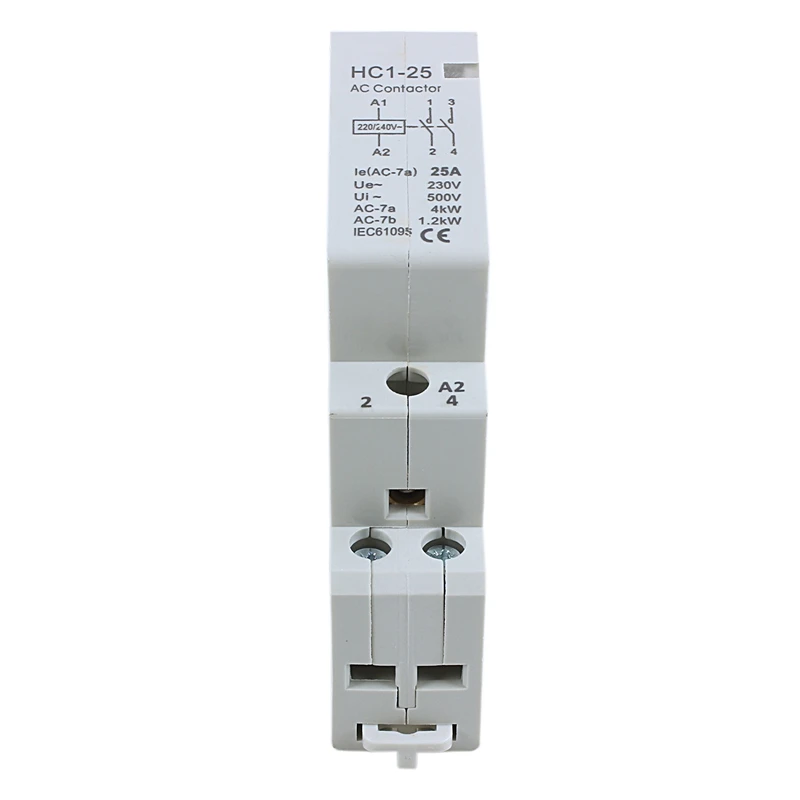 AC 240V 25A 2 Reed Contactor 2P Closed Domestic 35 mm DIN Rail | Обустройство дома