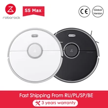 Roborock s5 max robô aspirador de pó wi fi controle app inteligente varrendo limpeza caminho planejamento versão global atualização s50 s55