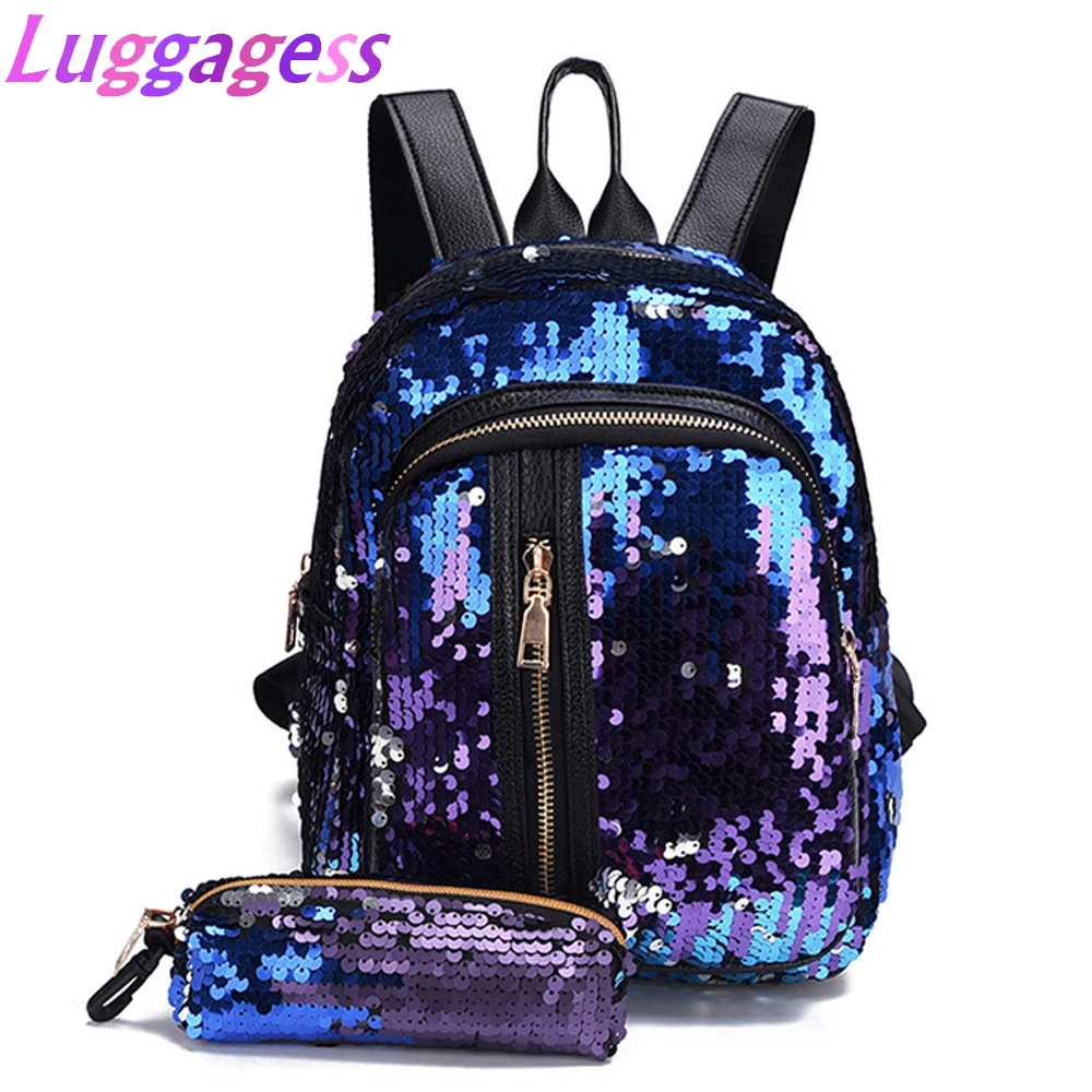 Новинка 2019 рюкзак с блестками модный шикарный для девочек подростков школьная