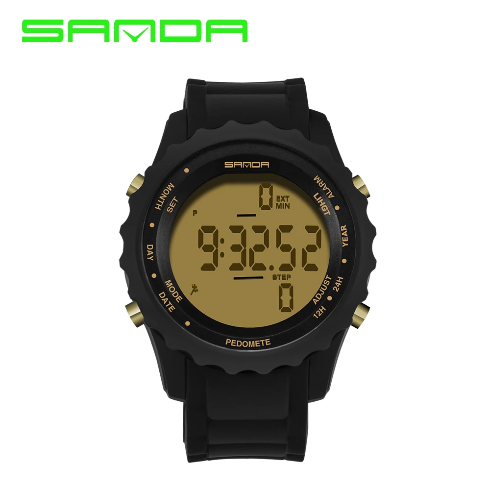 SANDA точность шаг модные спортивные часы для мужчин светодиодный армейские мужские часы милитари Дайвинг наружные наручные часы relogio masculino - Цвет: S370-1
