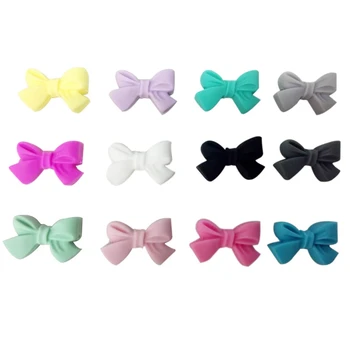 

10pcs/Lot Food Grade Bowknot Silicone Beads Teether Baby Teething Toy DIY Pacifier Necklace Nursing Accessories