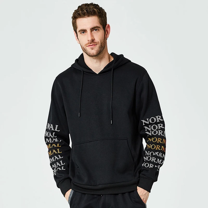 

Men Autumn Spring Loose Long Sleeve Casual Simple Letter Print Hooded Sweater