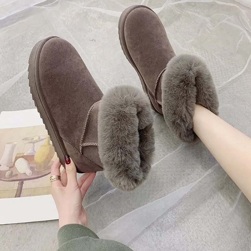

Rimocy Women's Warm Winter Boots Padded Plush Fluffy Fur Platform Ankle Snow Boots Women Comfy Australian Booties Female Shoes