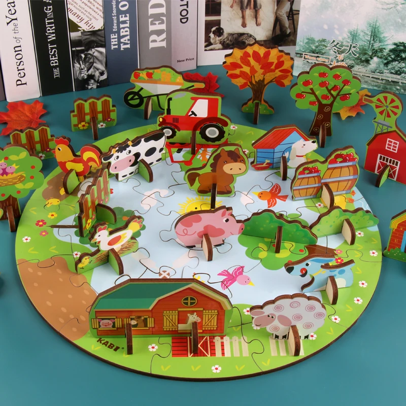 

Creative stereoscopic theme 3D Puzzle Games Jigsaw Puzzle Educational Toys For Children Learning Kids Developing Wooden Toys