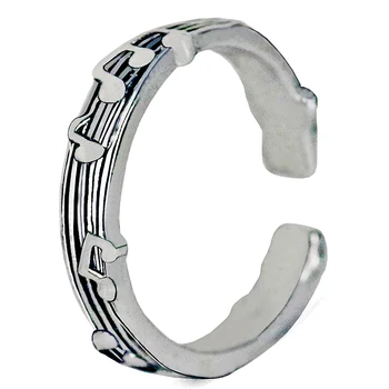 

Adjustable Treble Bass Music Symbol Ring Minimalist Stainless Steel Opening Finger Rings Sweetheart Lovers Gift New Jewelry