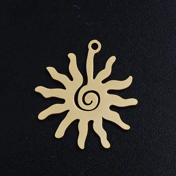 

5pcs/lot Spiral Sun Stainless Steel Jewelry Pendant DIY Charms Wholesale Pendants for Necklaces Making Never Rust Factory Store