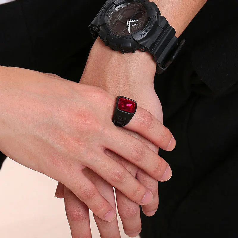 Red Black Geometry Stone Ring 2 Red Black Geometry Stone Ring 2