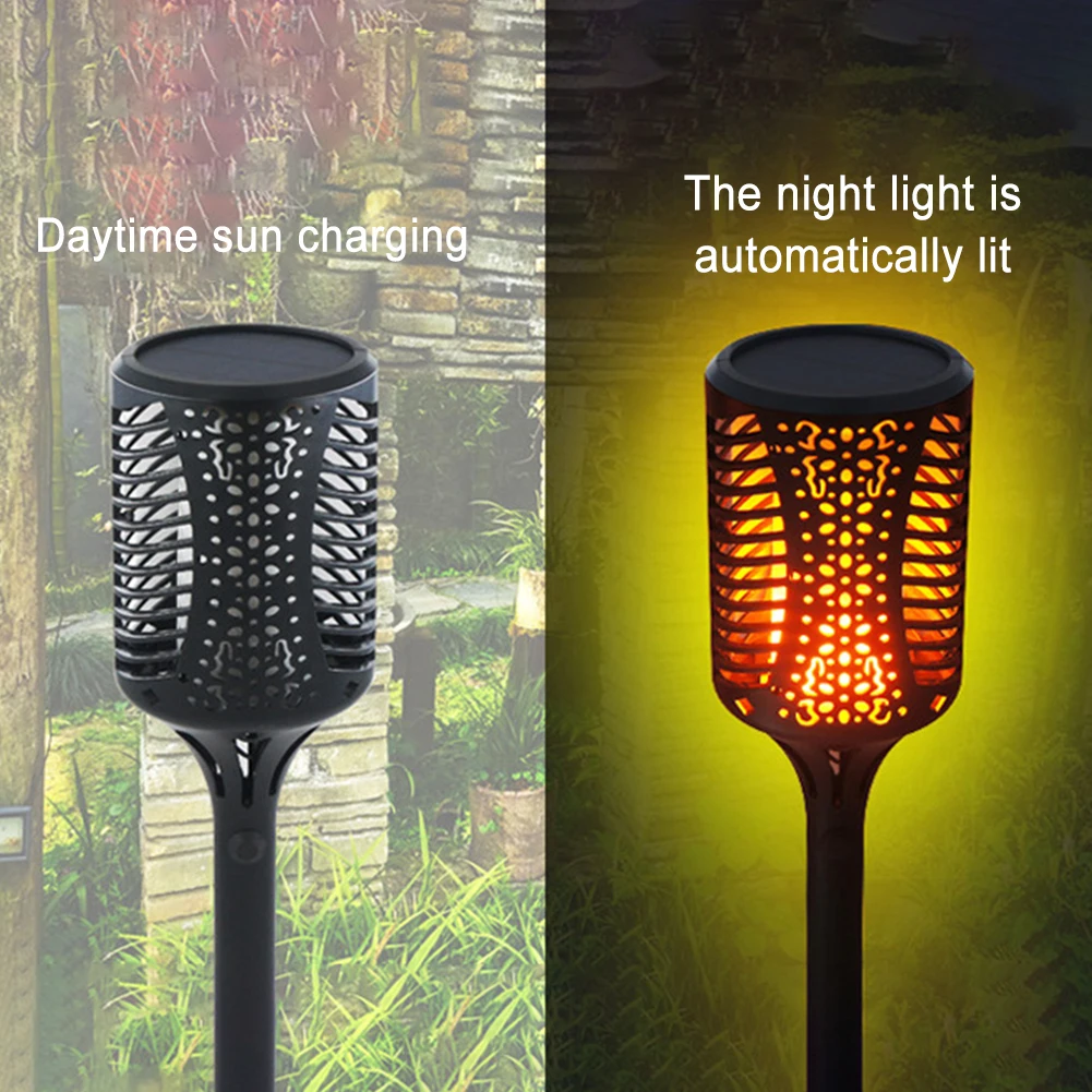 99LED солнечный светильник для газона, Пламенный фонарь светильник, настенный светильник, наружное украшение сада, садовый ландшафтный светильник