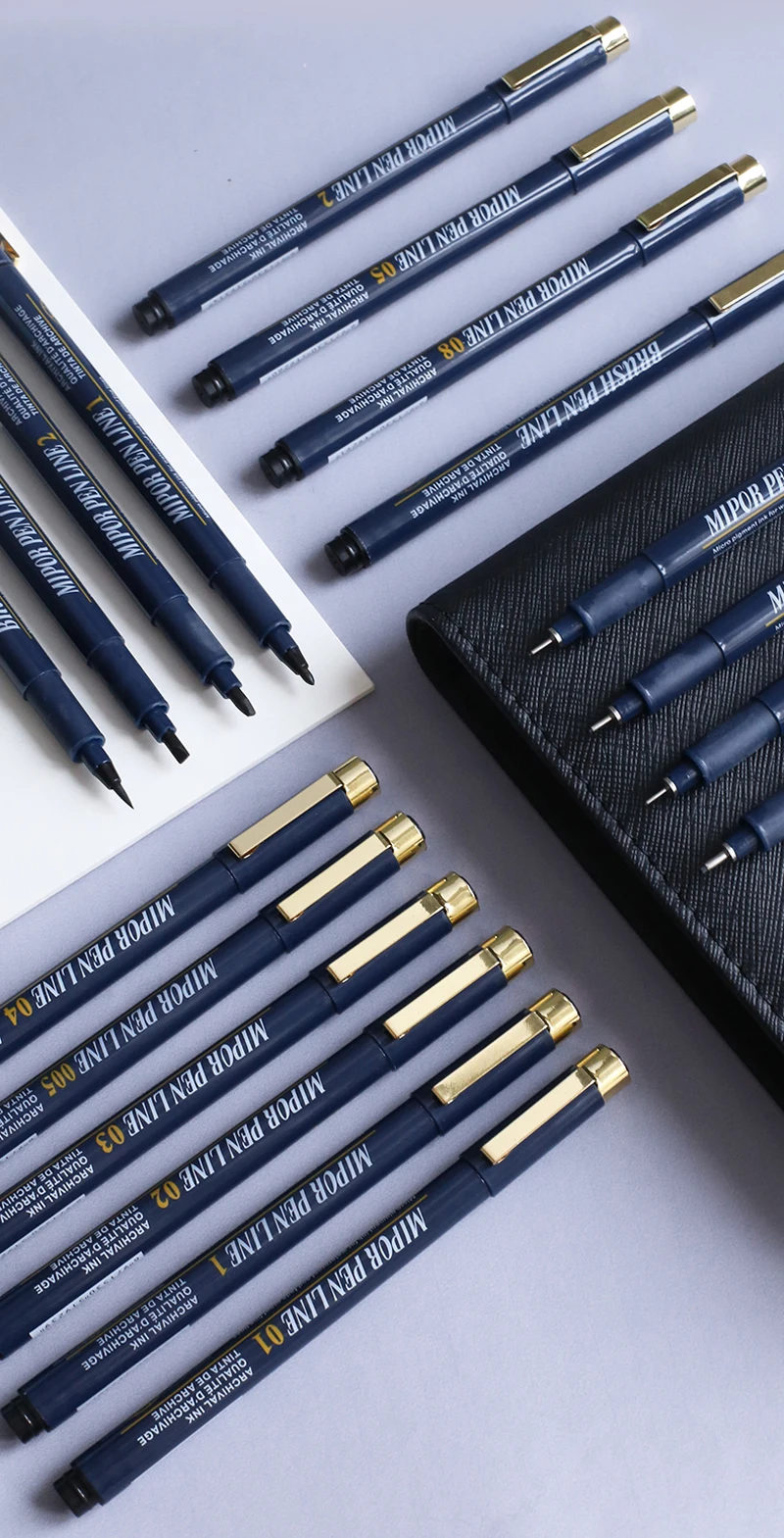 Pigment Liner Micron Ink Art Marker Pen Calligraphy Brush Pens Black Fineliner Sketching Manga Drawing Hand Lettering White Pen