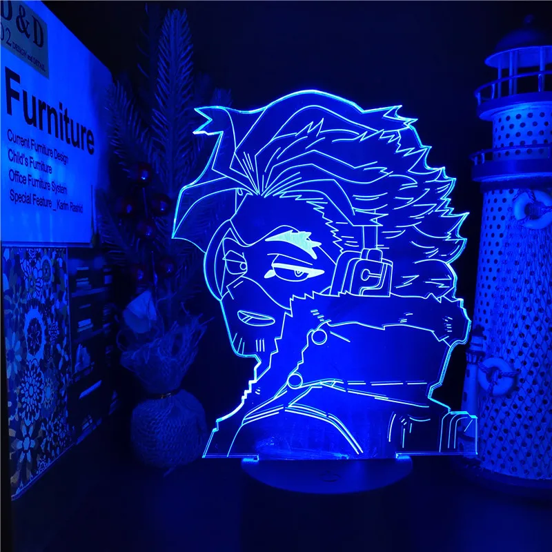 Boku No Hero LED Hawks 3D Night Light Anime My Hero Academia Academia Home Decoration Lampara De Noche Dormitorio Bedroom Decor