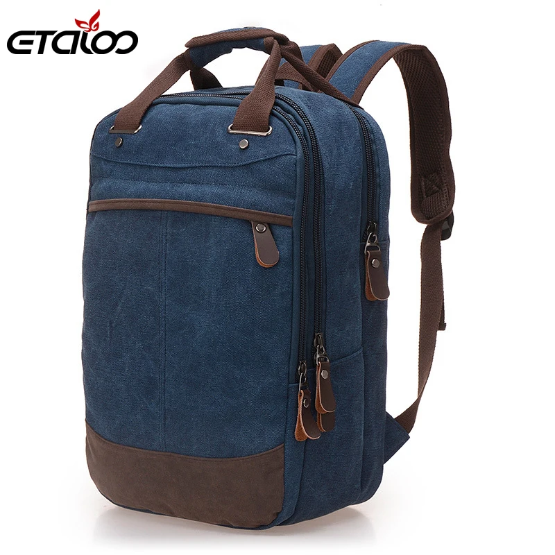  Men Bag Casual Canvas Laptop Backpack Man Computer Backpack Student Leisure Shoulder bags School Ba - 32711196778