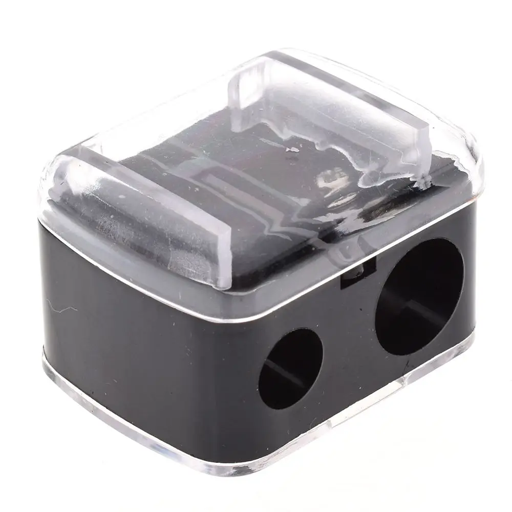 2 Holes Black Precision Cosmetic Pencil Sharpener For Eyebrow Lip Liner Eyeliner Pencil School Office Supply Gift Simple 2